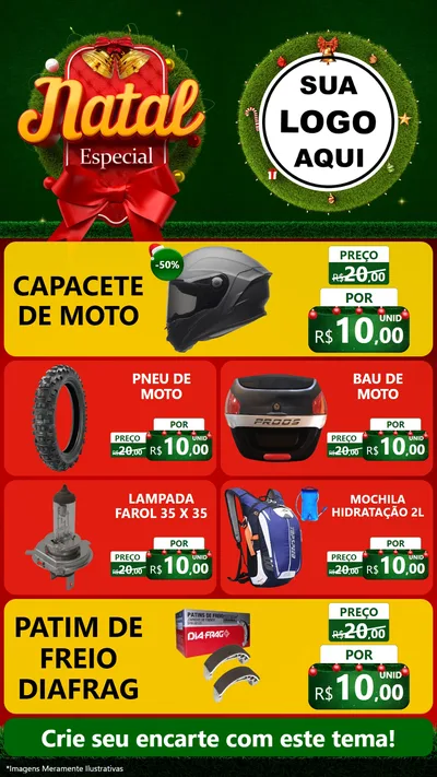 Modelo de TV para TV Vertical com o tema Natal Especial para Moto peças