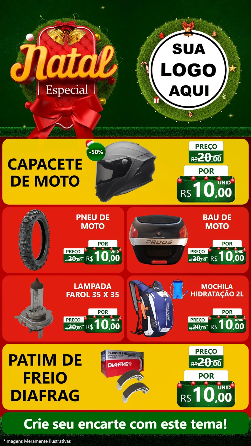 Modelo de TV para TV Vertical com o tema Natal Especial para Moto peças