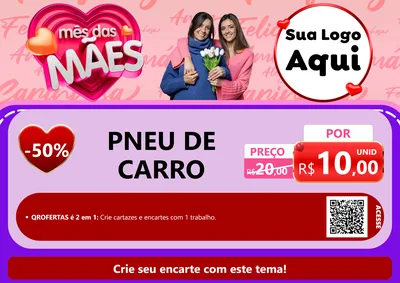 Modelo de Cartaz para Cartaz A4 Horizontal com o tema Mês Das Mães para Auto peças