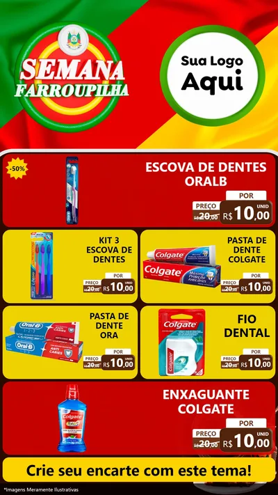 Modelo de TV para TV Vertical com o tema Semana Farroupilha para Higiene Pessoal