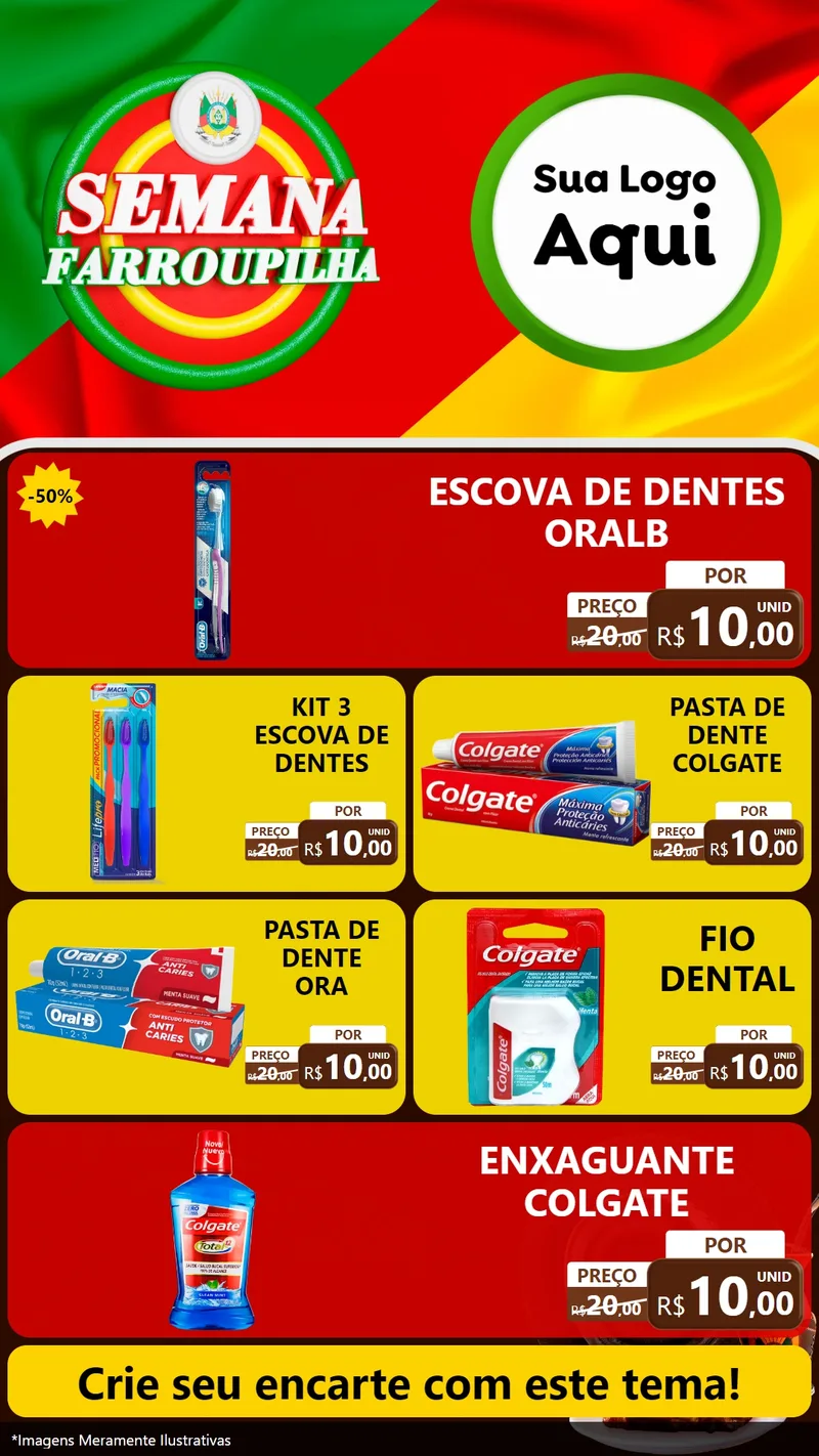 Modelo de TV para TV Vertical com o tema Semana Farroupilha para Higiene Pessoal
