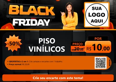 Modelo de Cartaz para Cartaz A4 Horizontal com o tema Black Friday para Material para Construção