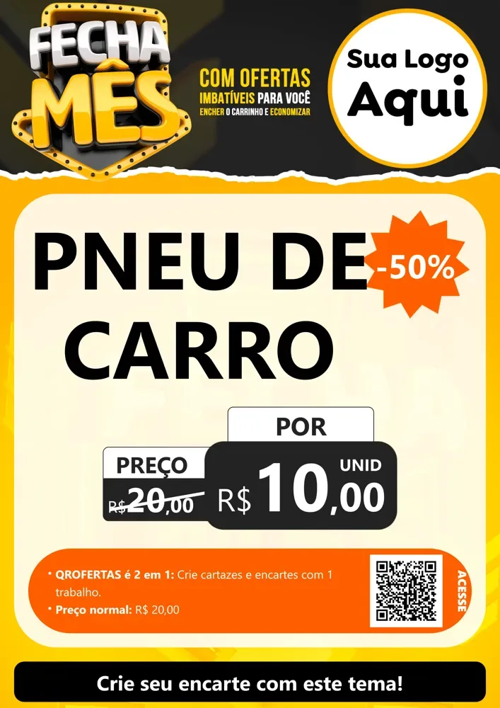 Modelo de Cartaz para Cartaz A4 Vertical com o tema Fecha Mês para Auto peças