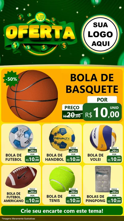 Modelo de Rede Social para Stories com o tema Oferta para Artigos Esportivos