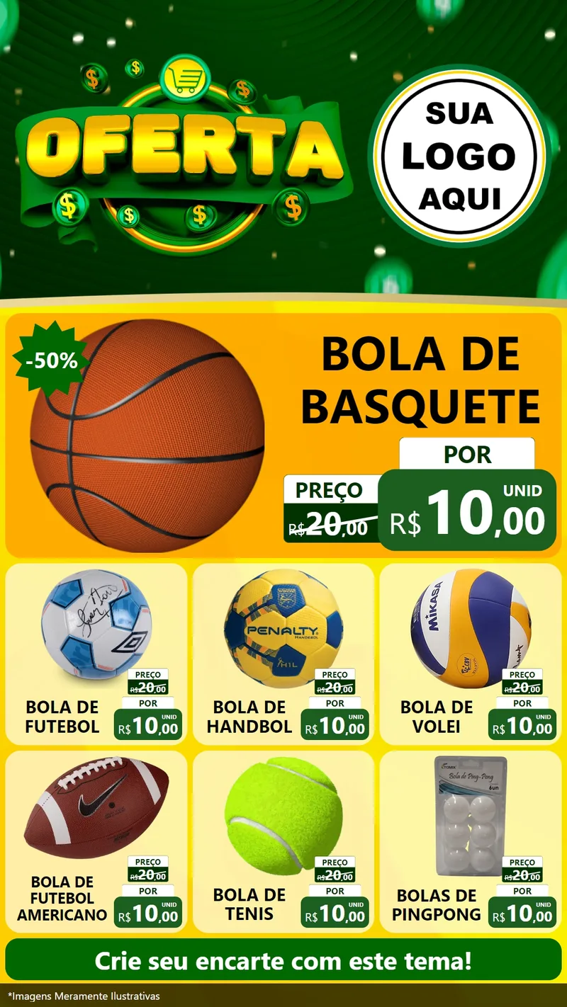 Modelo de Rede Social para Stories com o tema Oferta para Artigos Esportivos
