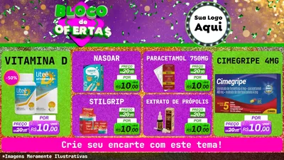 Modelo de TV para TV Horizontal com o tema Bloco de Ofertas para Farmácia