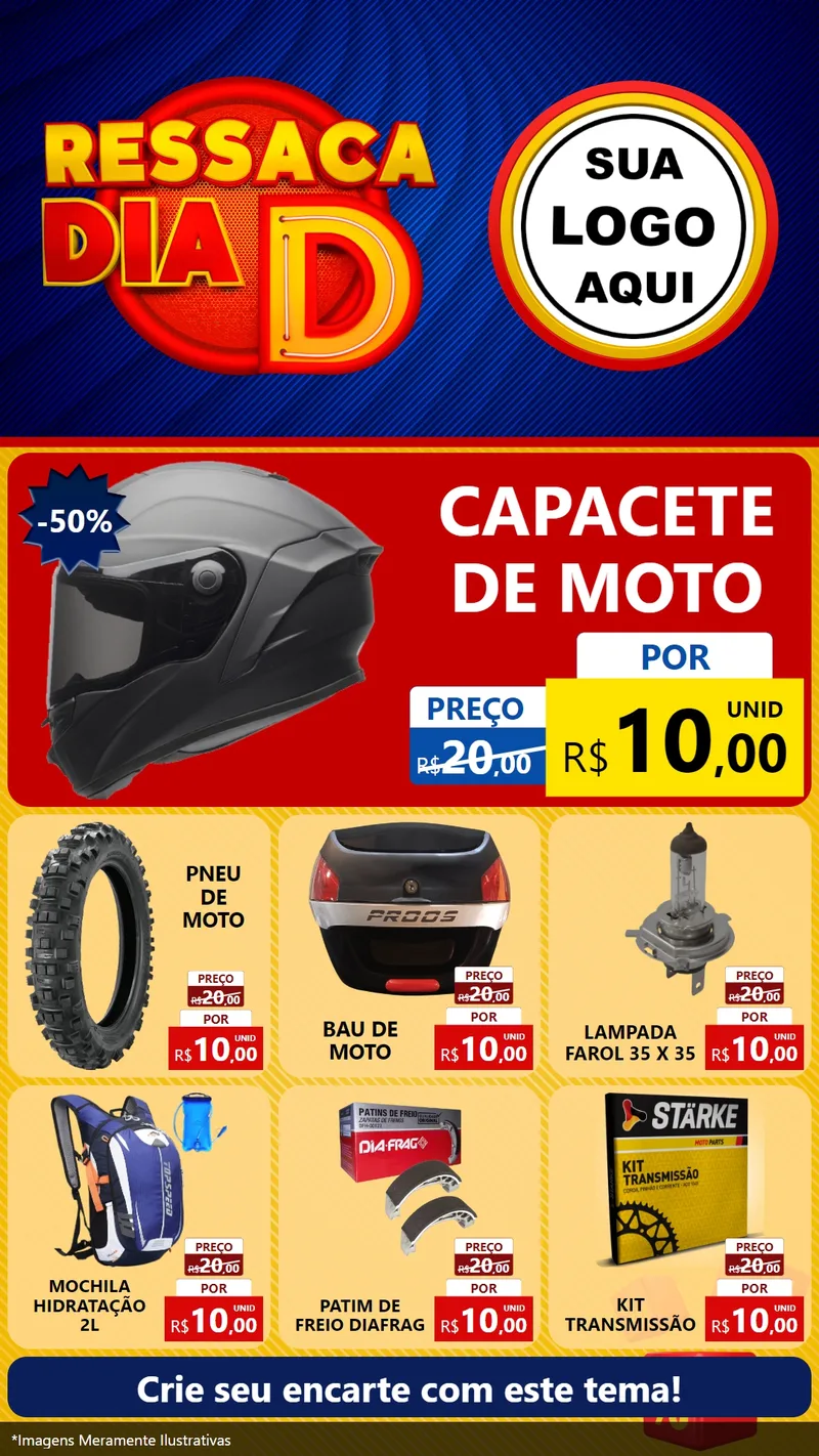 Modelo de Rede Social para Stories com o tema Ressaca Dia D para Moto peças