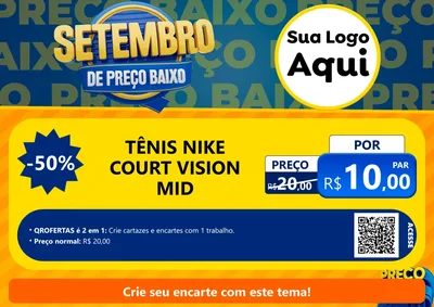 Modelo de Cartaz para Cartaz A4 Horizontal com o tema Setembro De Preço Baixo para Calçados