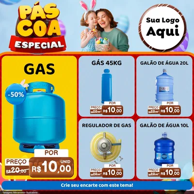 Modelo de Rede Social para Feed Facebook com o tema Páscoa Especial para Água e gás