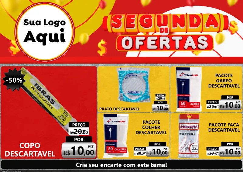 Modelo de Encarte para Encarte A4 Horizontal com o tema Segunda de Ofertas para Embalagens