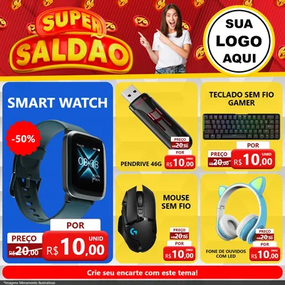 Modelo de Rede Social para Feed Facebook com o tema Super Saldão para Informática