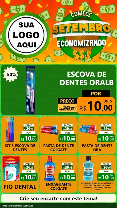 Modelo de Rede Social para Stories com o tema Comece Setembro Economizando para Higiene Pessoal
