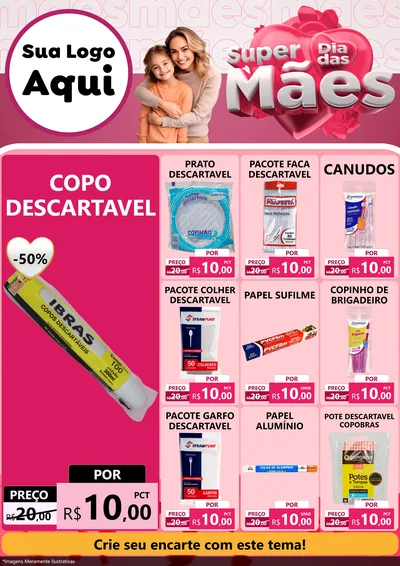 Modelo de Encarte para Encarte A4 Vertical com o tema Super Dia Das Mães para Embalagens