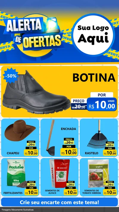 Modelo de Rede Social para Stories com o tema Alerta de Ofertas para Agropecuária