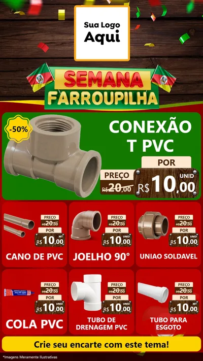Modelo de Rede Social para Stories com o tema Semana Farroupilha para Tubos e conexões