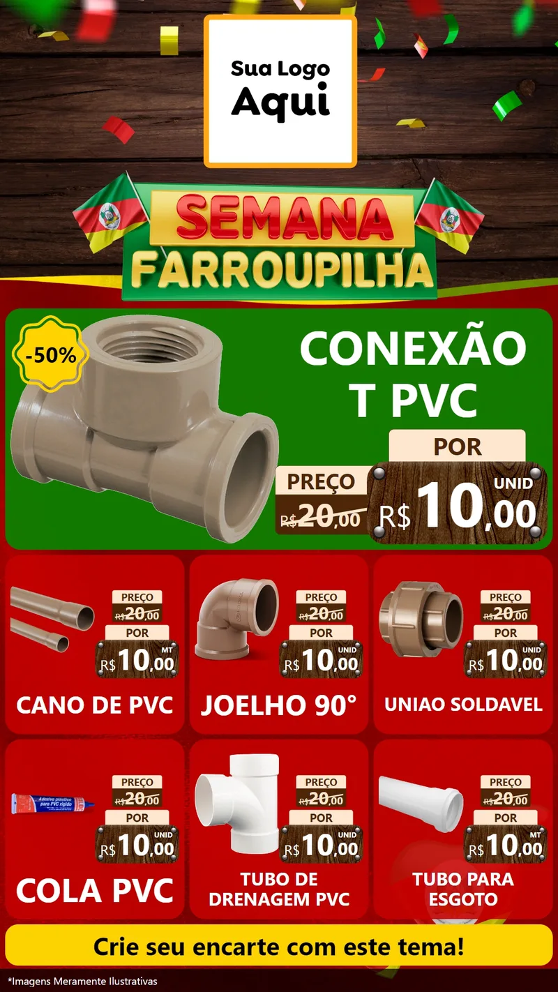Modelo de Rede Social para Stories com o tema Semana Farroupilha para Tubos e conexões