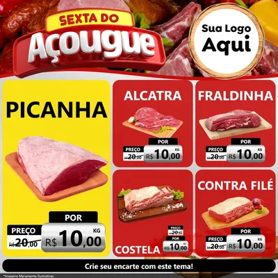 Modelo de Rede Social para Feed Facebook com o tema Sexta do Açougue para Açougue