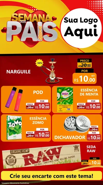 Modelo de TV para TV Vertical com o tema Semana Dos Pais para Tabacaria
