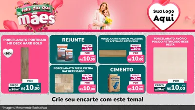 Modelo de TV para TV Horizontal com o tema Feliz Dia das Mães para Pisos e revestimentos