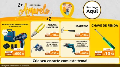 Modelo de TV para TV Horizontal com o tema Setembro Amarelo para Maquinas e Ferramentas