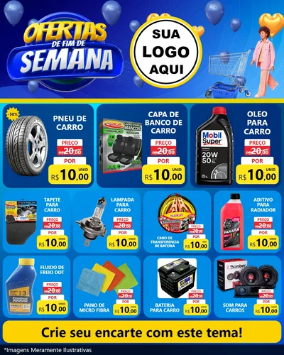 Modelo de Rede Social para Feed Instagram com o tema Ofertas de Fim de Semana para Auto peças