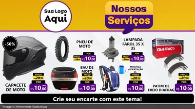 Modelo de TV para TV Horizontal com o tema Nossos Serviços para Moto peças
