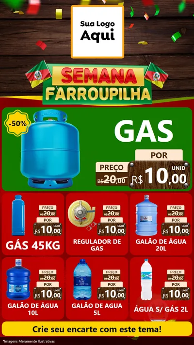 Modelo de Rede Social para Stories com o tema Semana Farroupilha para Água e gás