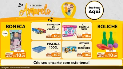 Modelo de TV para TV Horizontal com o tema Setembro Amarelo para Brinquedos