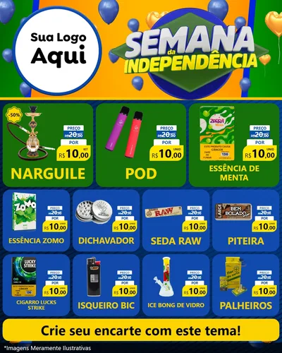 Modelo de Rede Social para Feed Instagram com o tema Semana da Independência para Tabacaria