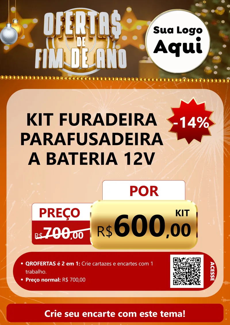 Modelo de Cartaz para Cartaz A4 Vertical com o tema Ofertas de Fim de Ano para Maquinas e Ferramentas