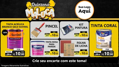 Modelo de TV para TV Horizontal com o tema Quinzena Maluca para Tintas e Ferramentas