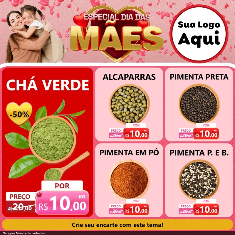 Modelo de Rede Social para Feed Facebook com o tema Especial Dia Das Mães para Produtos Naturais