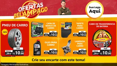 Modelo de TV para TV Horizontal com o tema Ofertas Relâmpago - Autopeças para Auto peças