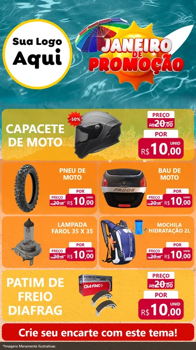 Modelo de TV para TV Vertical com o tema Janeiro de Promoção para Moto peças
