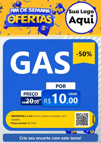 Modelo de Cartaz para Cartaz A4 Vertical com o tema Fim de Semana de Ofertas para Água e gás