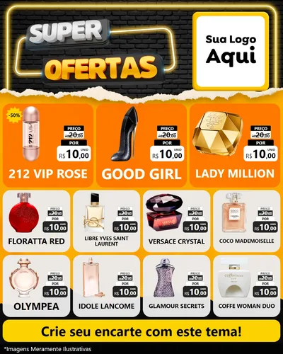 Modelo de Rede Social para Feed Instagram com o tema Super Ofertas para Perfumes