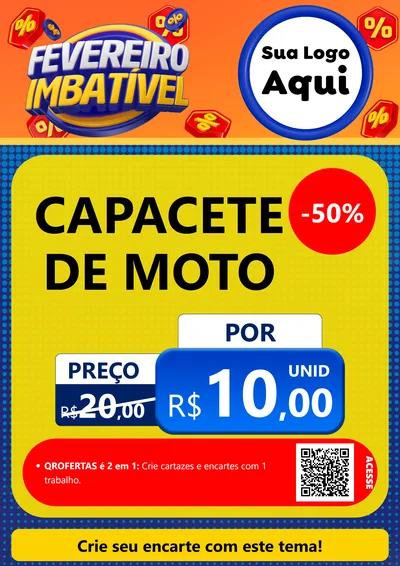 Modelo de Cartaz para Cartaz A4 Vertical com o tema Fevereiro Imbatível para Moto peças