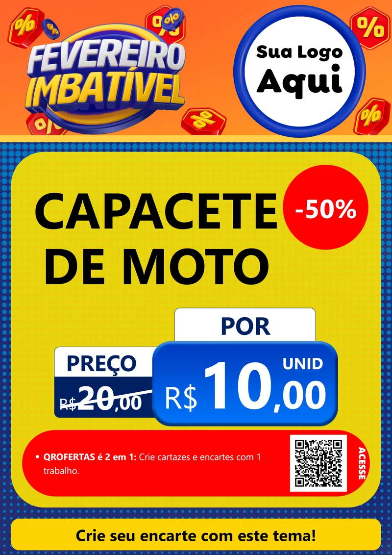 Modelo de Cartaz para Cartaz A4 Vertical com o tema Fevereiro Imbatível para Moto peças