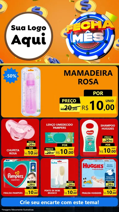 Modelo de Rede Social para Stories com o tema Fecha Mês para Bebês