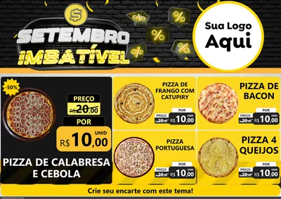 Modelo de Encarte para Encarte A4 Horizontal com o tema Setembro Imbatível para Pizzaria