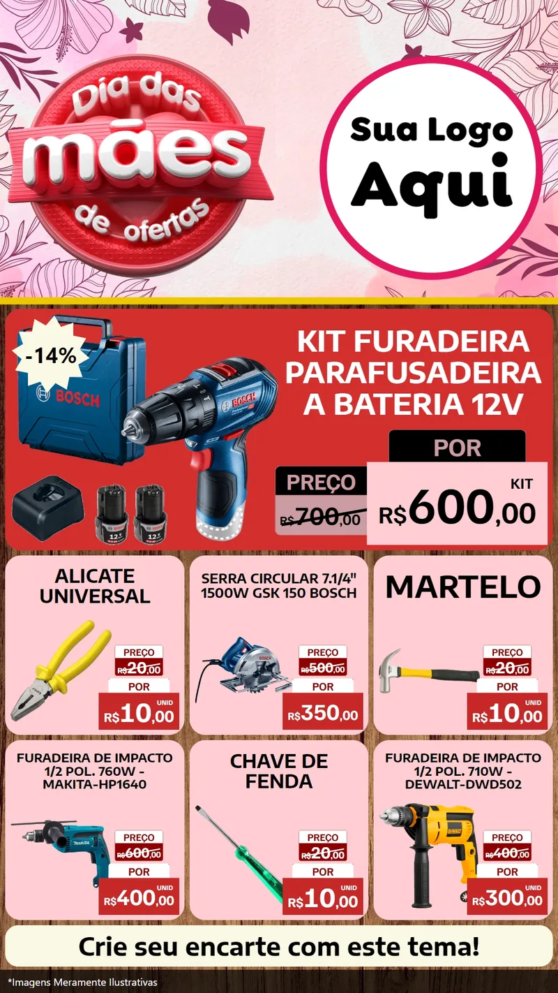Modelo de Rede Social para Stories com o tema Dia Das Mães De Ofertas para Maquinas e Ferramentas