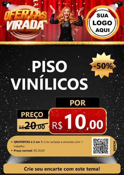 Modelo de Cartaz para Cartaz A4 Vertical com o tema Ofertas da Virada para Material para Construção