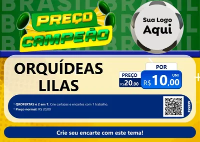Modelo de Cartaz para Cartaz A4 Horizontal com o tema Preço Campeão - Copa para Floricultura e jardim