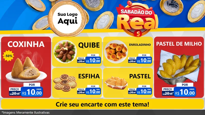 Modelo de TV para TV Horizontal com o tema Sabadão do Real para Salgadaria