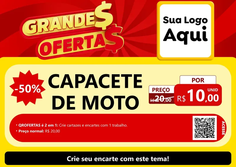 Modelo de Cartaz para Cartaz A4 Horizontal com o tema Grandes Ofertas para Moto peças