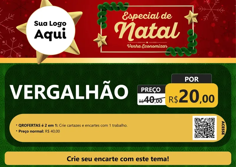 Modelo de Cartaz para Cartaz A4 Horizontal com o tema Especial de Natal para Ferragens