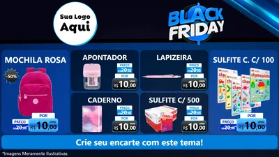 Modelo de TV para TV Horizontal com o tema Black Friday para Papelaria