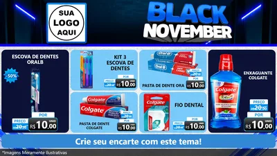 Modelo de TV para TV Horizontal com o tema Black November para Higiene Pessoal