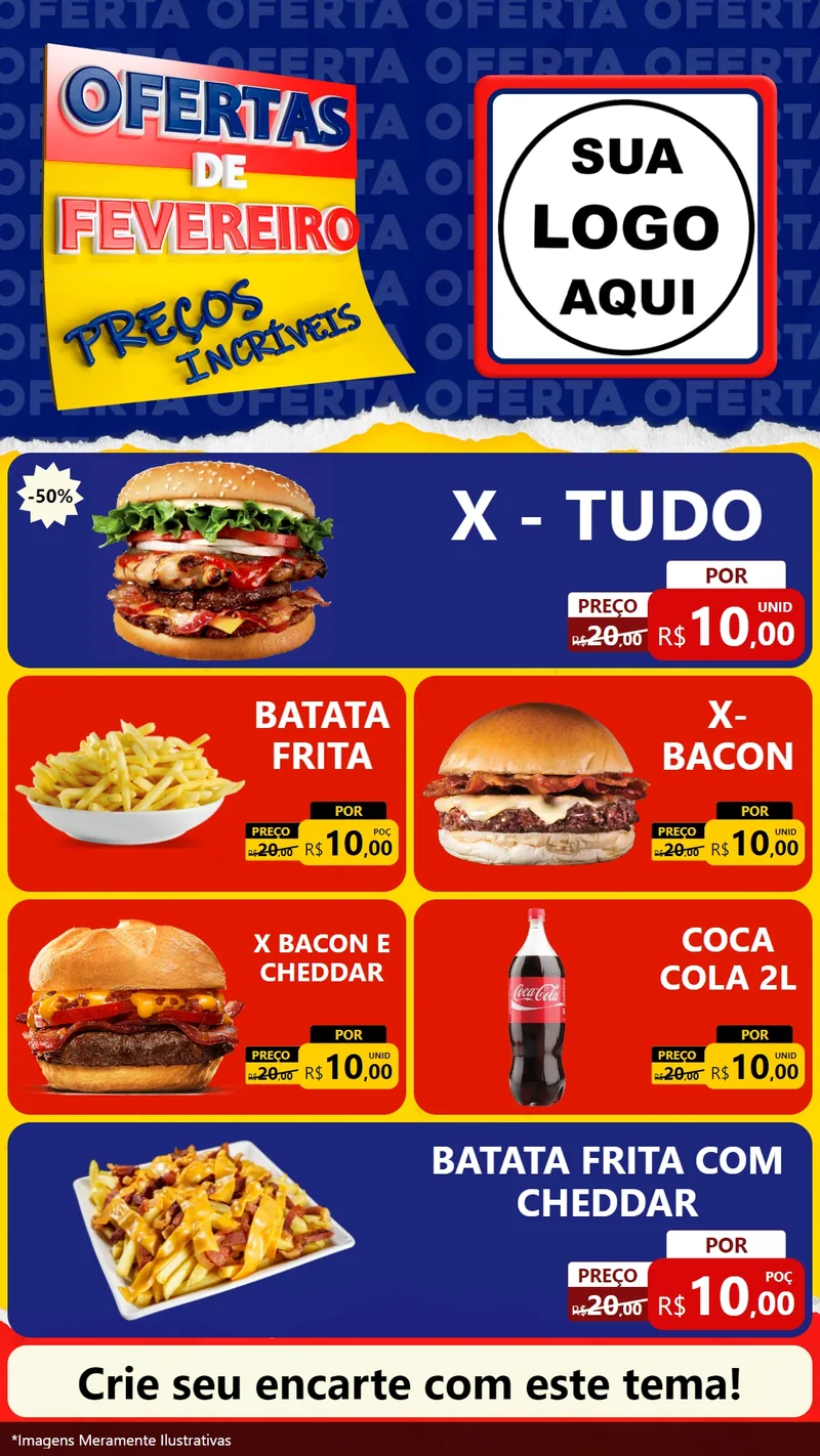 Modelo de TV para TV Vertical com o tema Ofertas de Fevereiro - Preços Incríveis para Hamburgueria