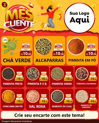 Modelo de Rede Social para Feed Instagram com o tema Mês do Cliente para Produtos Naturais